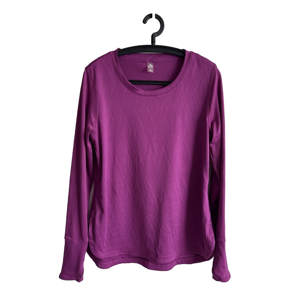 MTA Sport Womens Long Sleeve Shirt Size M Activewear Athleisure Thumb Holes Gym
